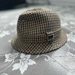 Vintage Kangol Houndstooth Plaid Bucket Hat Sz Small
